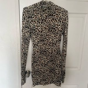 Long sleeve leopard dress with gloves